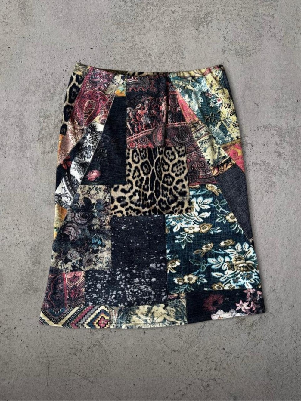 Roberto Cavalli 2002 Animal Patchwork Skirt